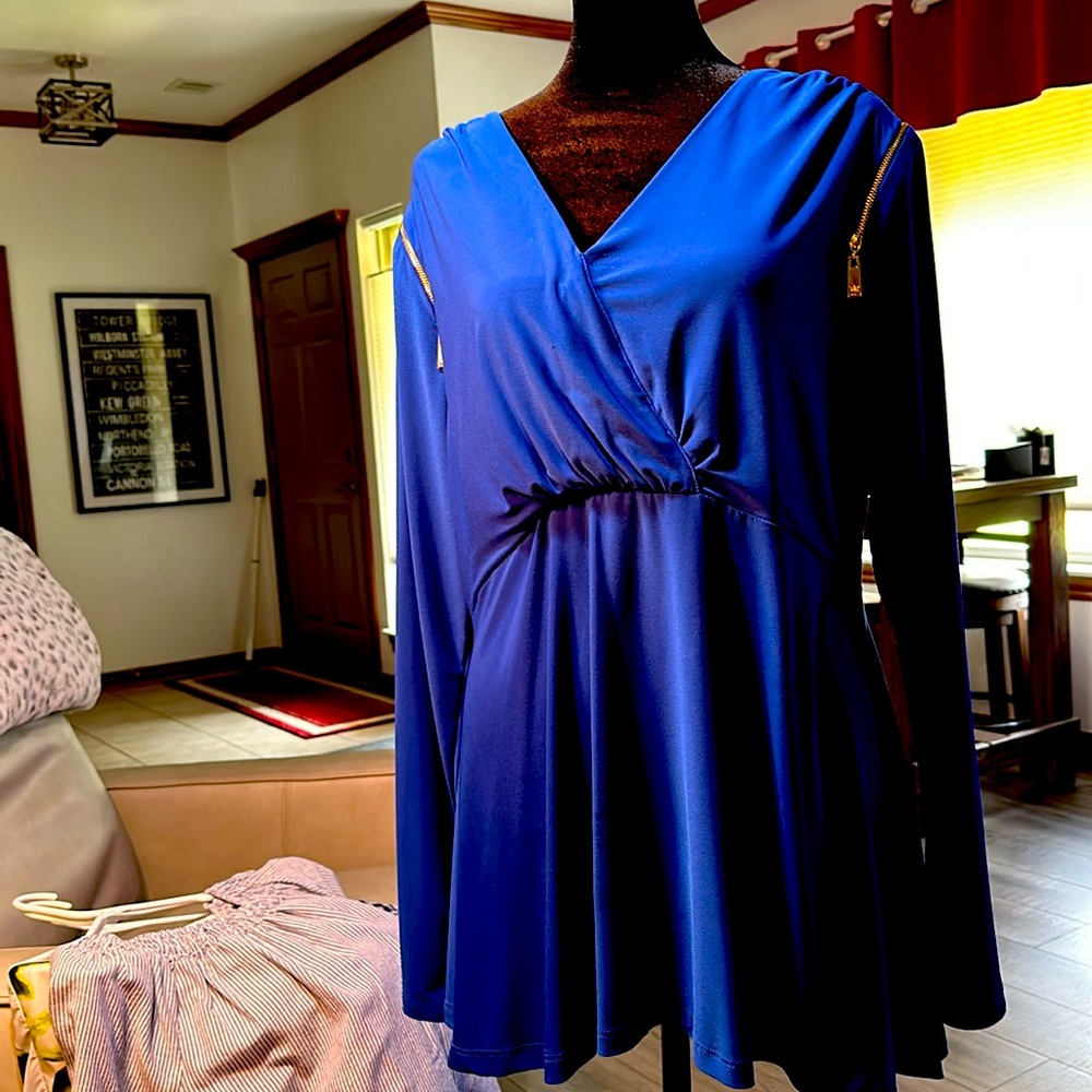 Chaus Long Sleeved Blouse in Royal Blue